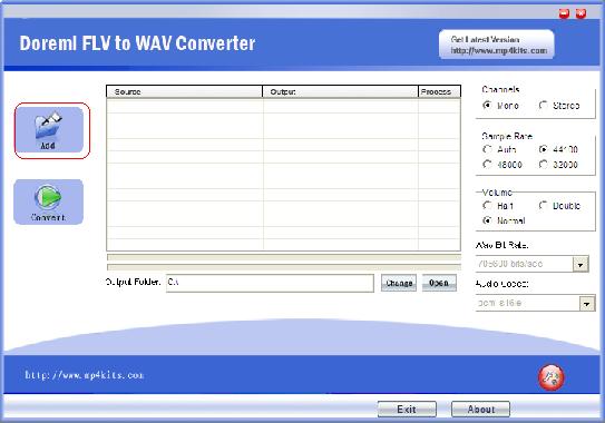 Add FLV File to FLV to WAV Converter