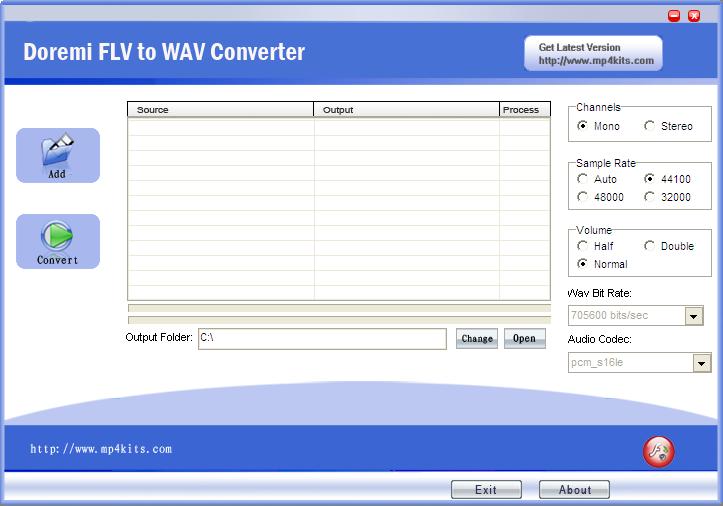 Click to view Doremisoft FLV to WAV Converter 1.50 screenshot